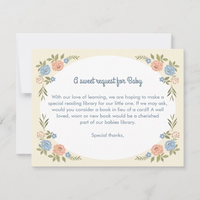 Tarjeta plana de nota para regalos de libros para  (Anverso)