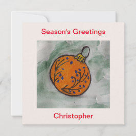 Tarjeta plana de ornamento de árbol de Navidad