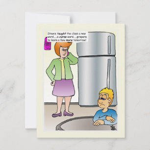 Tarjeta plana de palabras traviesas