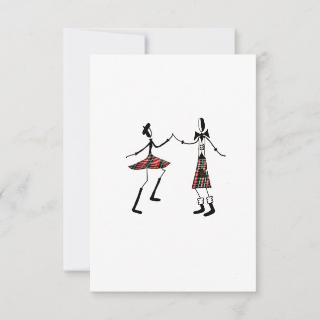 Tarjeta plana de pareja de baile (Anverso)