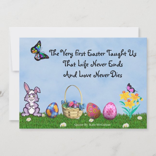 Tarjeta plana de Pascua divertida y amorosa (Anverso)