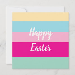Tarjeta plana de Pascua feliz con patrón de rayas