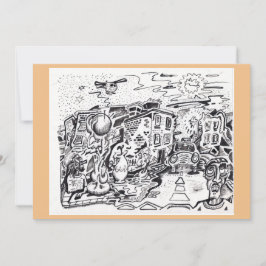 Tarjeta plana de paseo nocturno