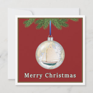 Tarjeta plana de Personalizable para Navidades náu