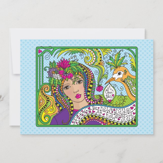 Tarjeta plana de pizarra limpia de 7" x 5" (Anverso)