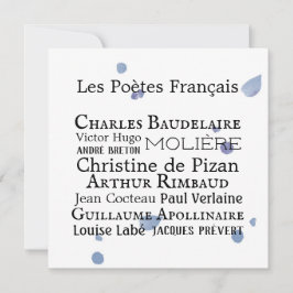 Tarjeta plana de poetas franceses