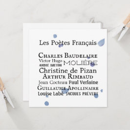 Tarjeta plana de poetas franceses