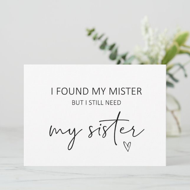 Tarjeta plana de propuesta de la hermana de la dam (Anverso de pie)