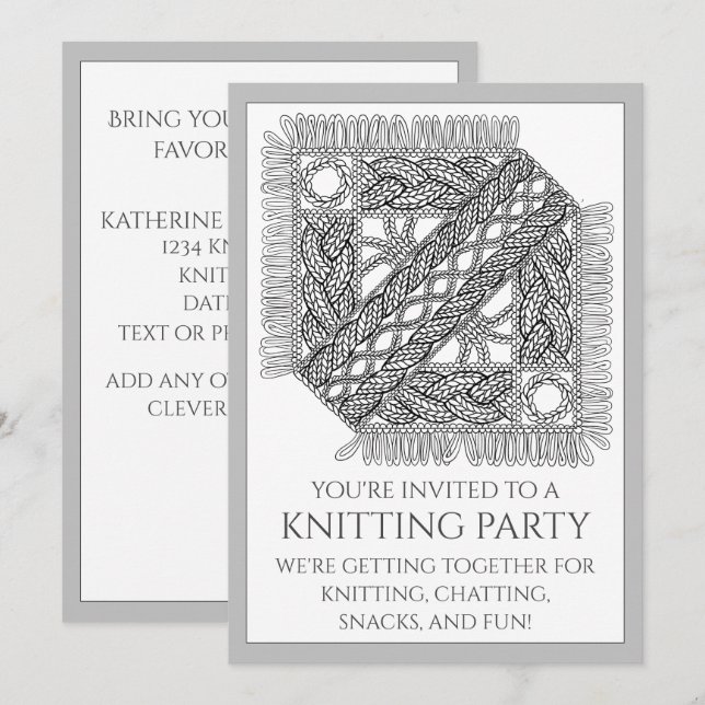 TARJETA PLANA DE PUNTO CABLE GRIS 5x7 + Texto (Anverso / Reverso)