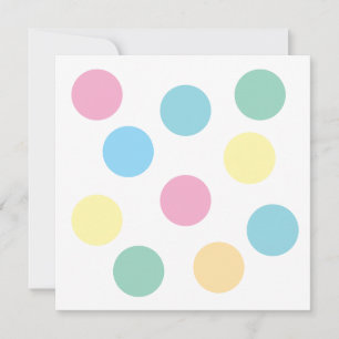 Tarjeta plana de puntos de polka multicolor