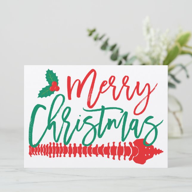 Tarjeta plana de Quiropráctica de Feliz Navidad Sp (Anverso de pie)