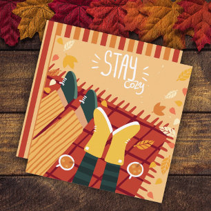 Tarjeta plana de saludo de amor de otoño
