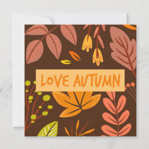 Tarjeta plana de saludo de otoño