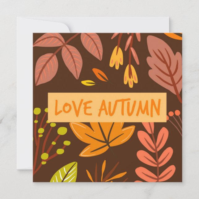 Tarjeta plana de saludo de otoño (Anverso)