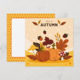 Tarjeta plana de saludo de otoño