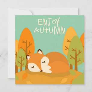 Tarjeta plana de saludo de otoño