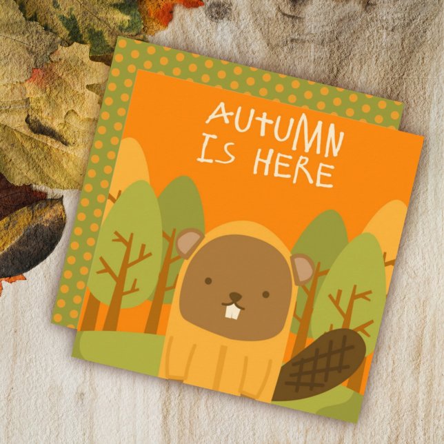 Tarjeta plana de saludo de otoño (Subido por el creador)