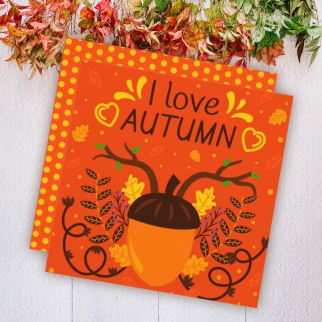 Tarjeta plana de saludo de otoño (Subido por el creador)