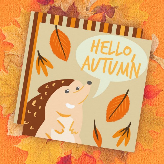 Tarjeta plana de saludo de otoño (Subido por el creador)