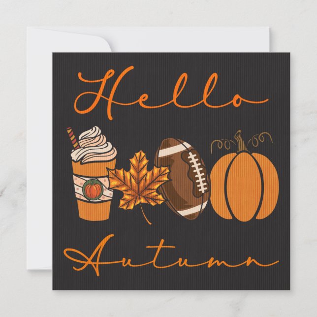 Tarjeta plana de saludo de otoño (Anverso)
