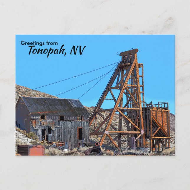 Tarjeta plana de saludo de Tonopah Nevada (Anverso)