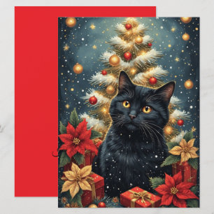 Tarjeta plana de salutación de temporada decorativ
