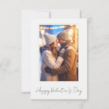 Tarjeta plana de San Valentín limpia y simple Feli