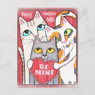 Tarjeta plana de San Valentín para gato divertida