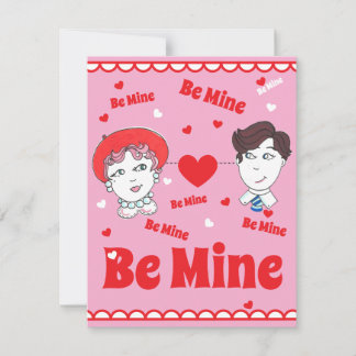 Tarjeta plana de San Valentín Vintage Be Mine