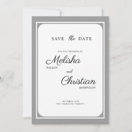 Tarjeta plana de Save The Date para una boda.