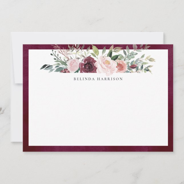 Tarjeta plana de Stationery Personalizada Rustic C (Anverso)