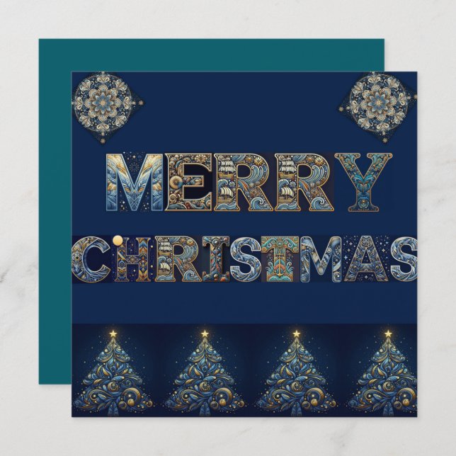 Tarjeta plana de vacaciones (Anverso / Reverso)