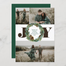 Tarjeta plana de vacaciones Acorn Wreath 3 Photo N