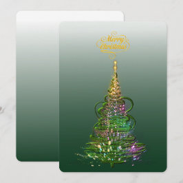 Tarjeta plana de vacaciones Árbol de Navidad Lumin
