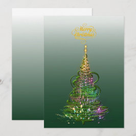 Tarjeta plana de vacaciones Árbol de Navidad Lumin