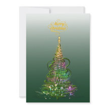 Tarjeta plana de vacaciones Árbol de Navidad Lumin