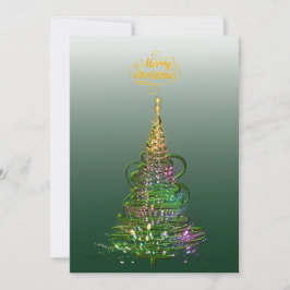 Tarjeta plana de vacaciones Árbol de Navidad Lumin
