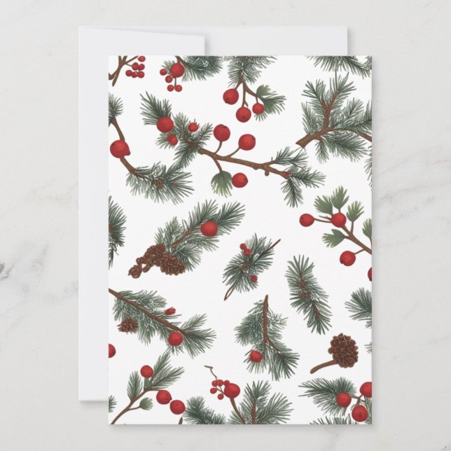 Tarjeta plana de vacaciones con corona clásica de  (Anverso)