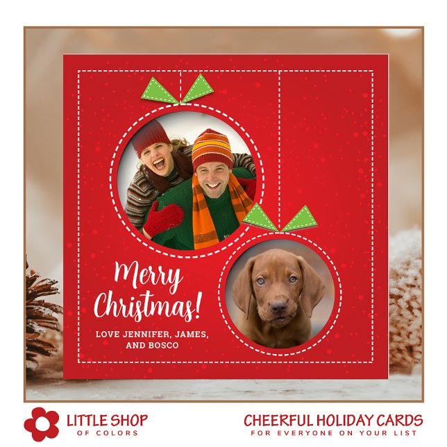 Tarjeta plana de vacaciones con dos fotos de adorn (Subido por el creador)