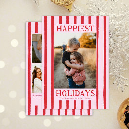 Tarjeta plana de vacaciones con foto múltiple de t