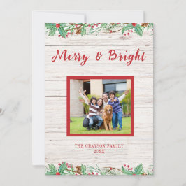 Tarjeta plana de vacaciones con madera de granero 