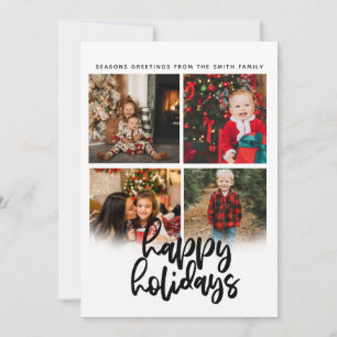 Tarjeta plana de vacaciones de 4 navidades de coll