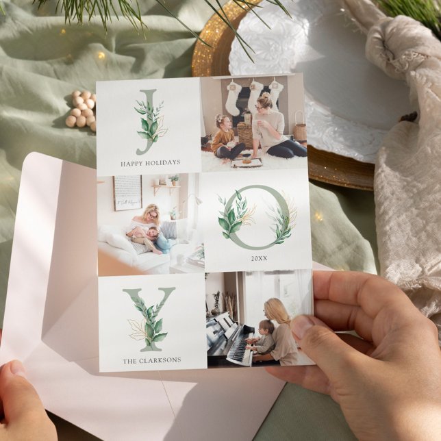 Tarjeta plana de vacaciones de aquarela floral JOY (Subido por el creador)