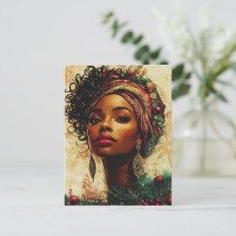 Tarjeta plana de vacaciones de la Reina Afrocentri