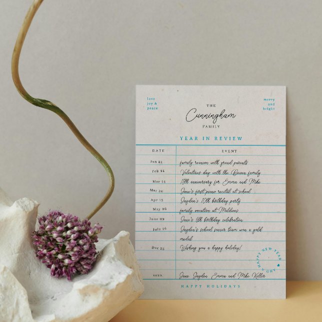 Tarjeta plana de vacaciones de revisión anual de t (Subido por el creador)