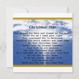 Tarjeta plana de vacaciones - Estrella de Navidad