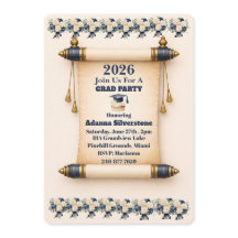 Tarjeta plana de vacaciones - Invitación de gradua