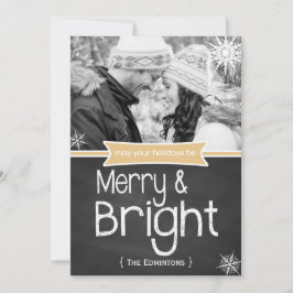 Tarjeta plana de vacaciones merry Bright Yellow Ch