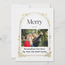Tarjeta plana de vacaciones "Merry" de arco mínimo