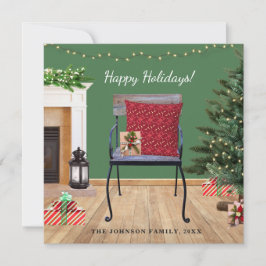 Tarjeta plana de vacaciones para escenas de Navida